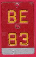 VELONUMMER / FAHRRADSCHILD, BE 83