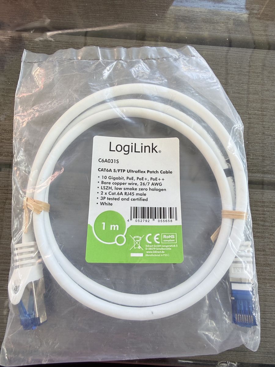 Cavi: Patchkabel Ultraflex, Cat.6A, S/FTP, weiß, 1 m – Nuovo e nell'imballaggio originale da Winterthur venduto da Puma2662
