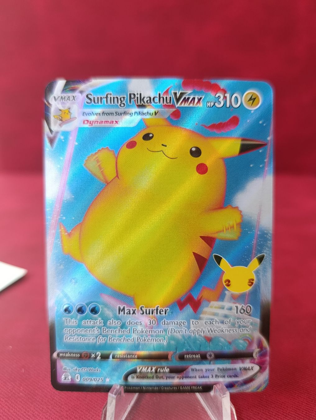 Pokémon Sammelbilder & Trading cards: Carte Pokémon Surfing Pikachu VMAX 009/025  – Gebraucht aus Yverdon-les-Bains von cashkiller 1