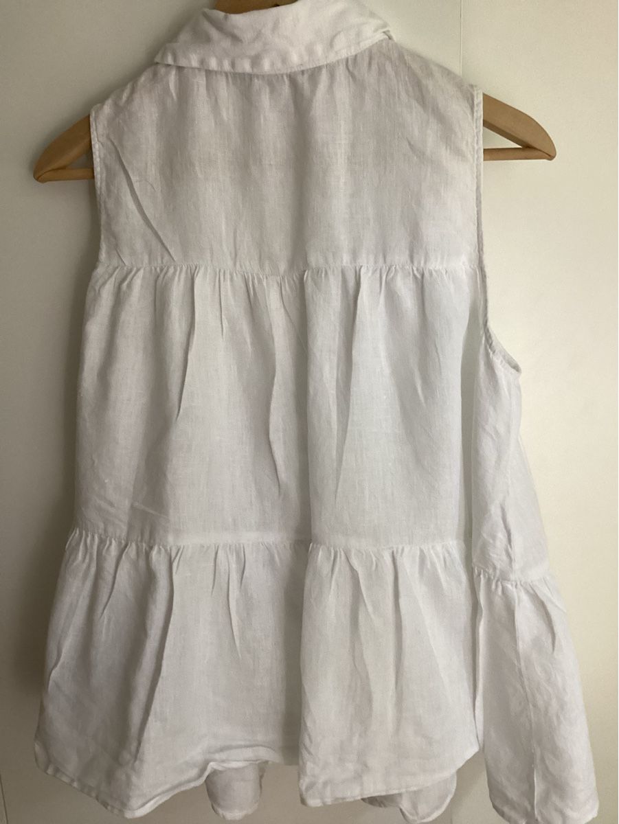Zara Camicette: Leinen Bluse ärmellos Zara Grösse S Leinen weiss – Usato da Zürich venduto da Struktur 2