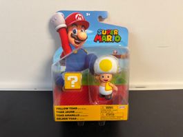 Neu Spielzeug Super Mario Gelber Toad mit ? - Block (1x)