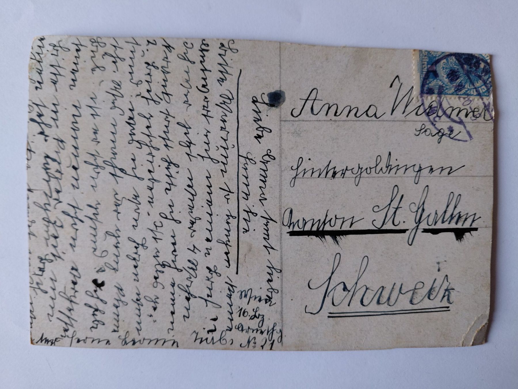 Ansichtskarten: Alte Ansichtskarte, Frauenportrait 1920 – Gebraucht aus Wattwil von yburgler 1