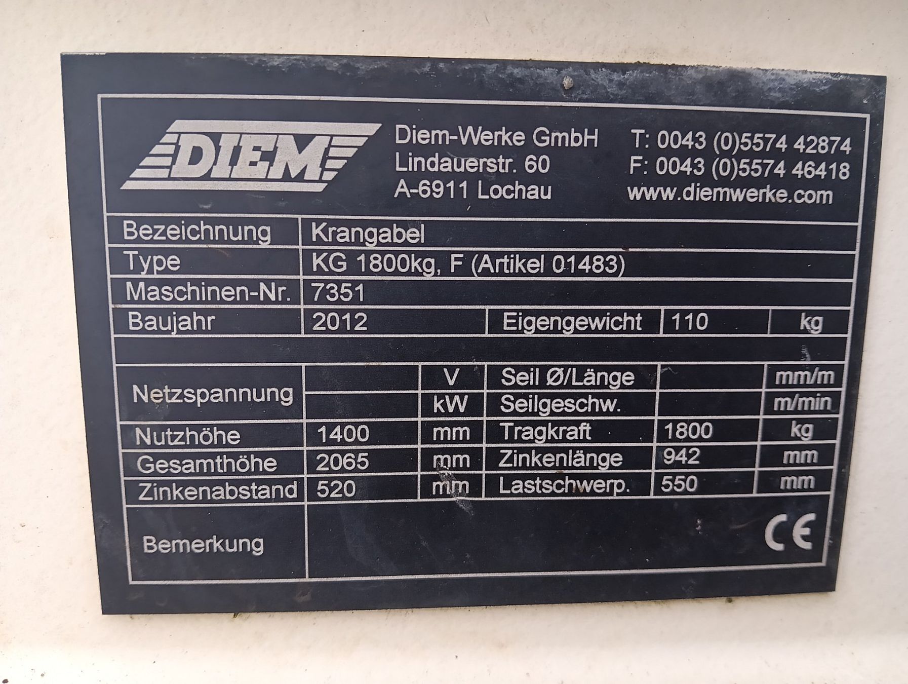 Attrezzi per il carico: Palettengabel Diem Stapelgabel – Usato da Bütschwil venduto da Rockky