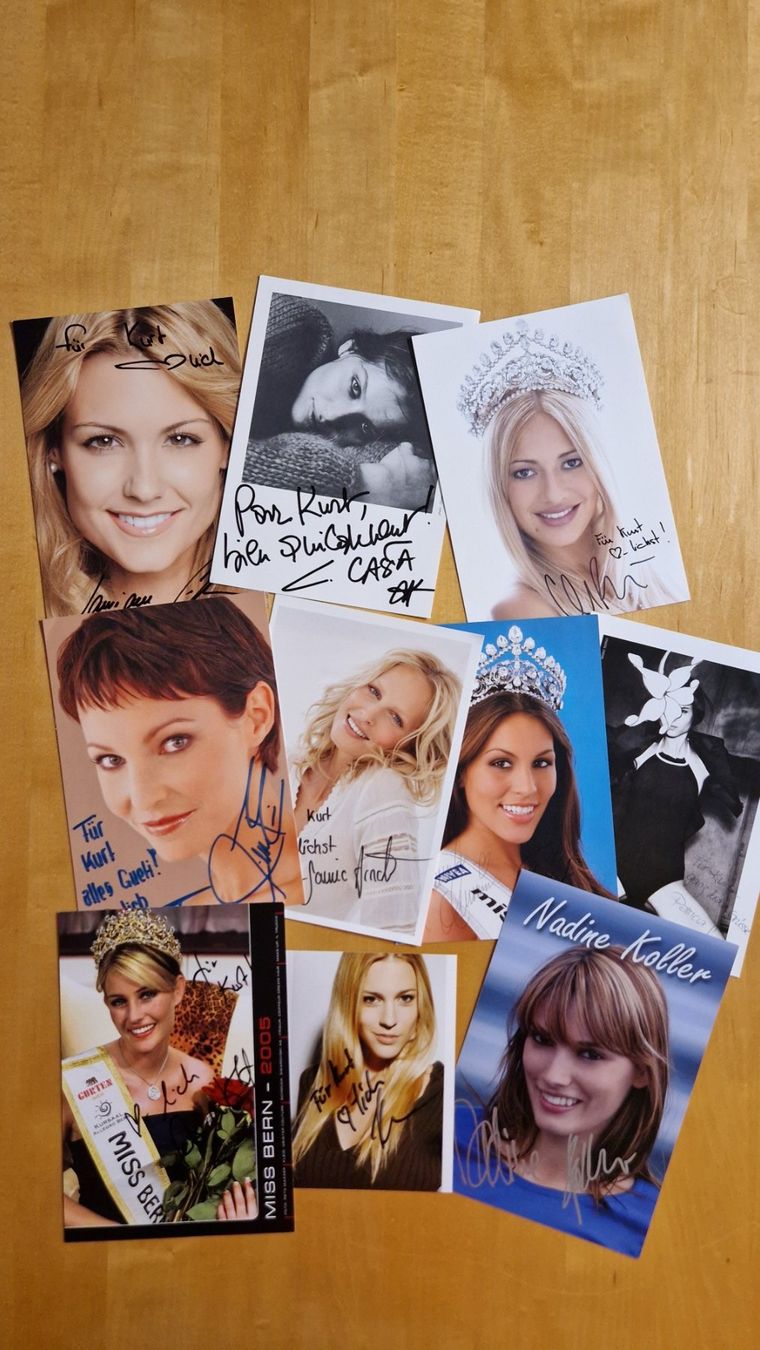Autografi: 10 Original Autogramme, Miss Schweiz und Models – Usato da Salmsach venduto da aacs65