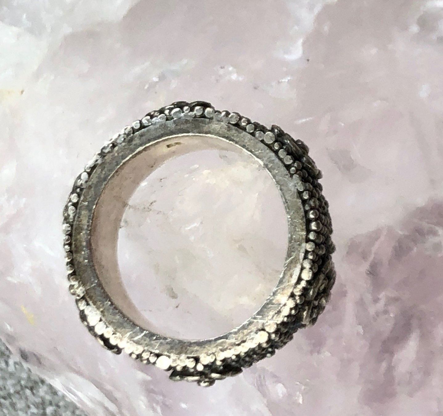Anelli: Ring Silber mit Blumenmuster – Usato da Bettwiesen venduto da wicking27 1