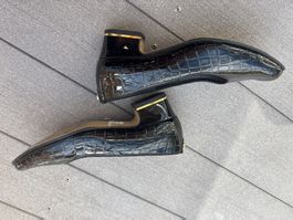 ARA Ballerinas Lackleder Kroko-Optik, Gr. 37, schwarz