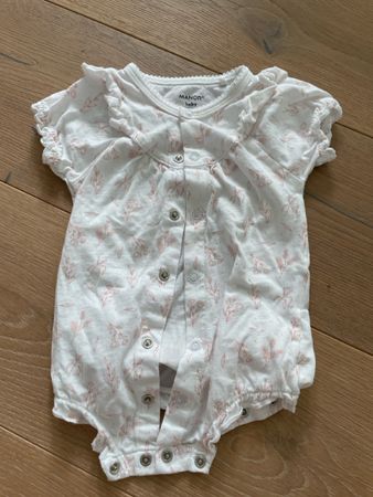 Manor Baby Body weiss mit Blumenmuster Grösse 68