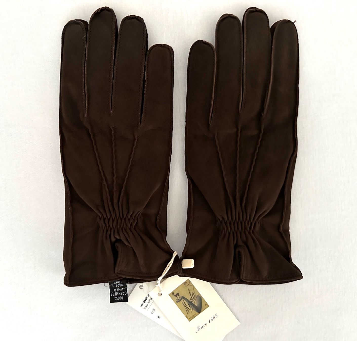 Altri accessori da uomo: Merola Handschuhe aus Wildleder mit Kaschmirfutter – Nuovo e nell'imballaggio originale da Pfäffikon SZ venduto da Redwulf34 1