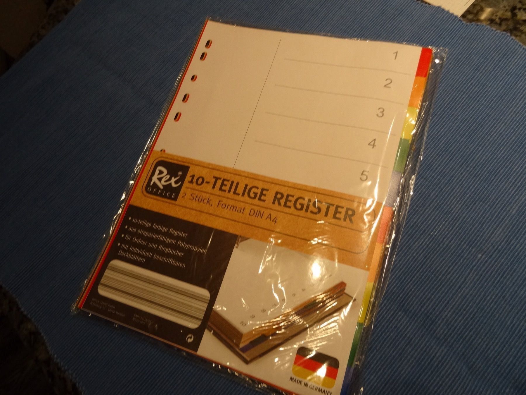 Classeurs: 10 teilige Register DIN A4  farbig – Neuf avec emballage d'origine à Allenwinden par Obalu 1