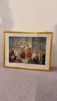 Vintage Farbdruck Papst Pius IX. im Goldrahmen Vintage