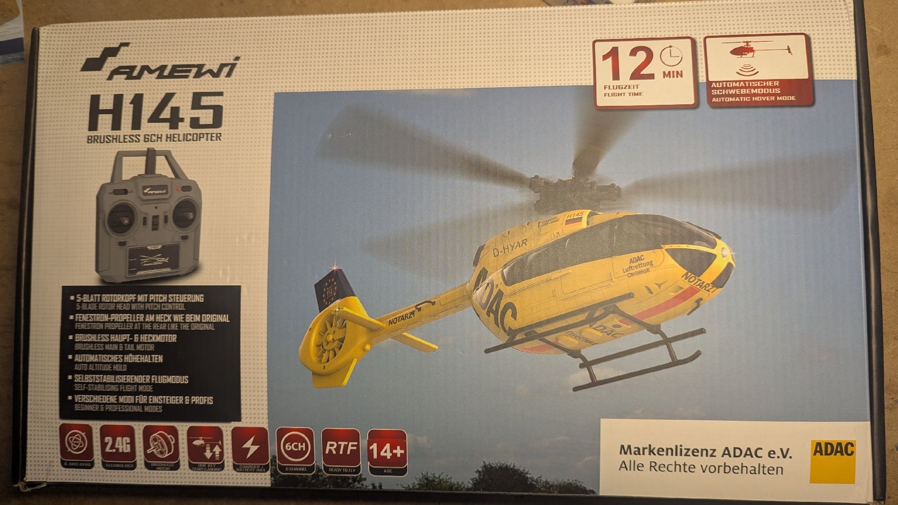 Amewi Modellismo RC: Hélicoptère RC Amewi H145 ADAC  – Difettoso da Gland venduto da Crick1001 1