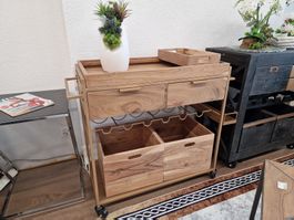 Weinwagen - Massiv Holz mit Gold