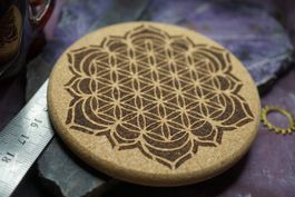 Blume des Lebens  Untersetzer Aus Kork  10 cm  Sehr Schön