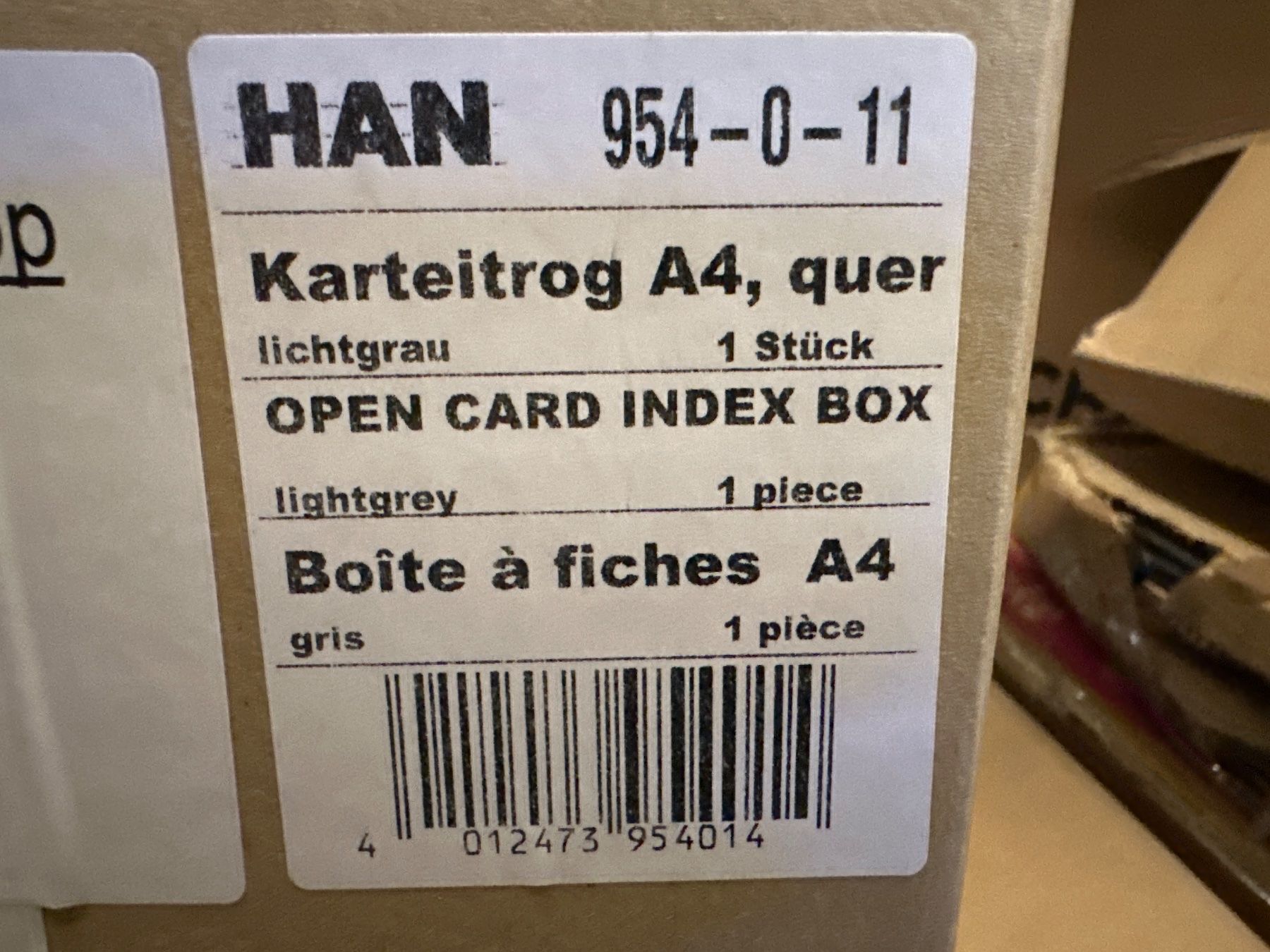 Sistemi di archiviazione: neue HAN Karteitrog, Kunststoff, A4 quer, grau – Nuovo e nell'imballaggio originale da Necker venduto da liq24 1