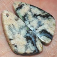 Cabochon Set L-5009 – 1 Paar Palm Wurzel Achat für Ohranhäng