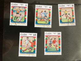 Fussball WM Mexiko 1986 Lot Briefmarken Kuba gestempelt