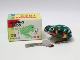 Vintage Jumping Frog, Blech Frosch zum aufziehen
