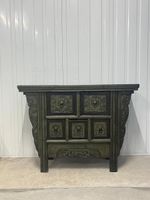 Handcarved Wooden Asian Sideboard Cabinet