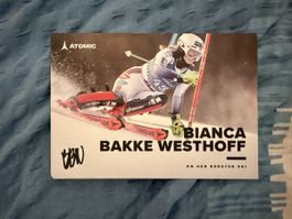 Bianca Bakke Westhoff Autogrammkarte, Atomic, Ski Alpin