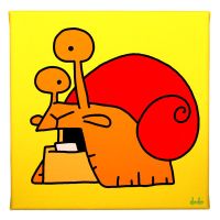 Lustiges Comic Leinwandbild " Schnecke #148 "