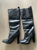 Elegante Lederstiefel, schwarz, Gr. 40 - Herbst/Winter