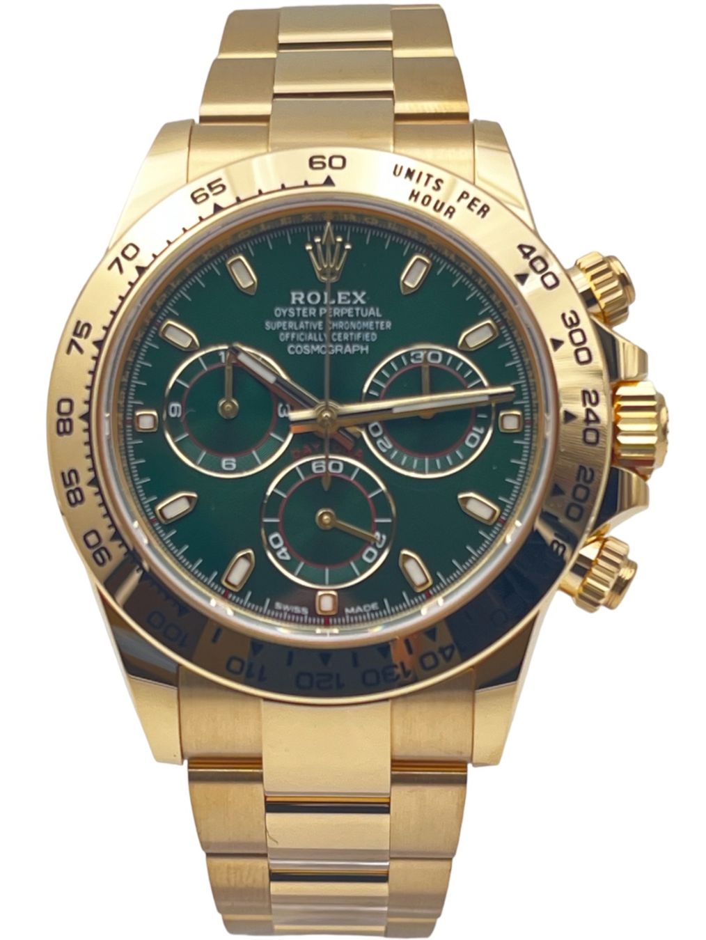 Rolex Orologi: Daytona John Mayer green dial 2023 – Nuovo e nell'imballaggio originale da Genève venduto da Swisstreasures-SA