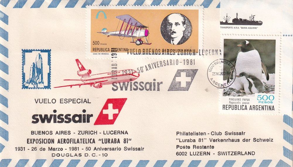 Sonderflug Swissair Buenos Aires - Zürich (- Luzern) 1981 | Kaufen auf ...