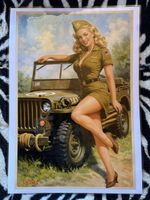 Jeep willys army pin up militär
