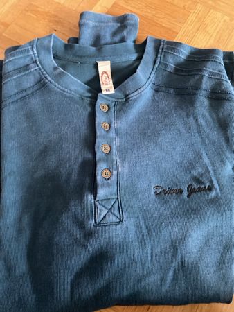 Herren Langarmshirt Driver Jeans blau Grösse M