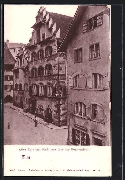 Cartoline postali: Zug, Altes Rat- und Stadthaus vor der Re – Usato da Berlin venduto da bartko-reher