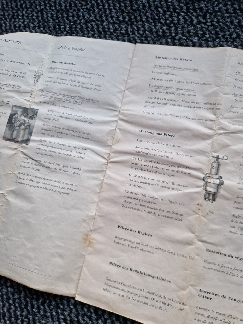 Aebi Trattori: Original Anleitung / ET-Liste Universal Motor D2 Motormäher – Usato da Dürnten venduto da Bachtel84 1