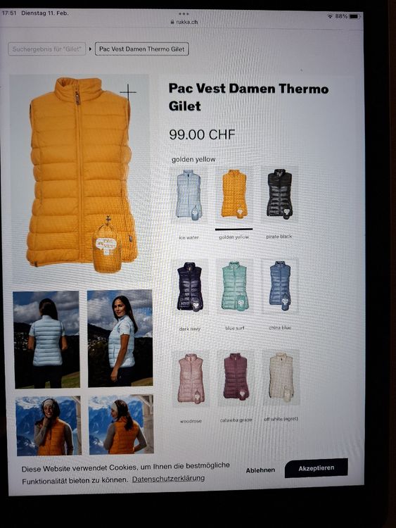 Rukka Pac Vest Damen Thermo Gr. 36, gelb, Top Zustand! 4