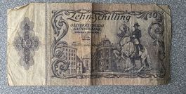 Oesterreichische 10 Schilling Banknote, Jahr 1950 Selten