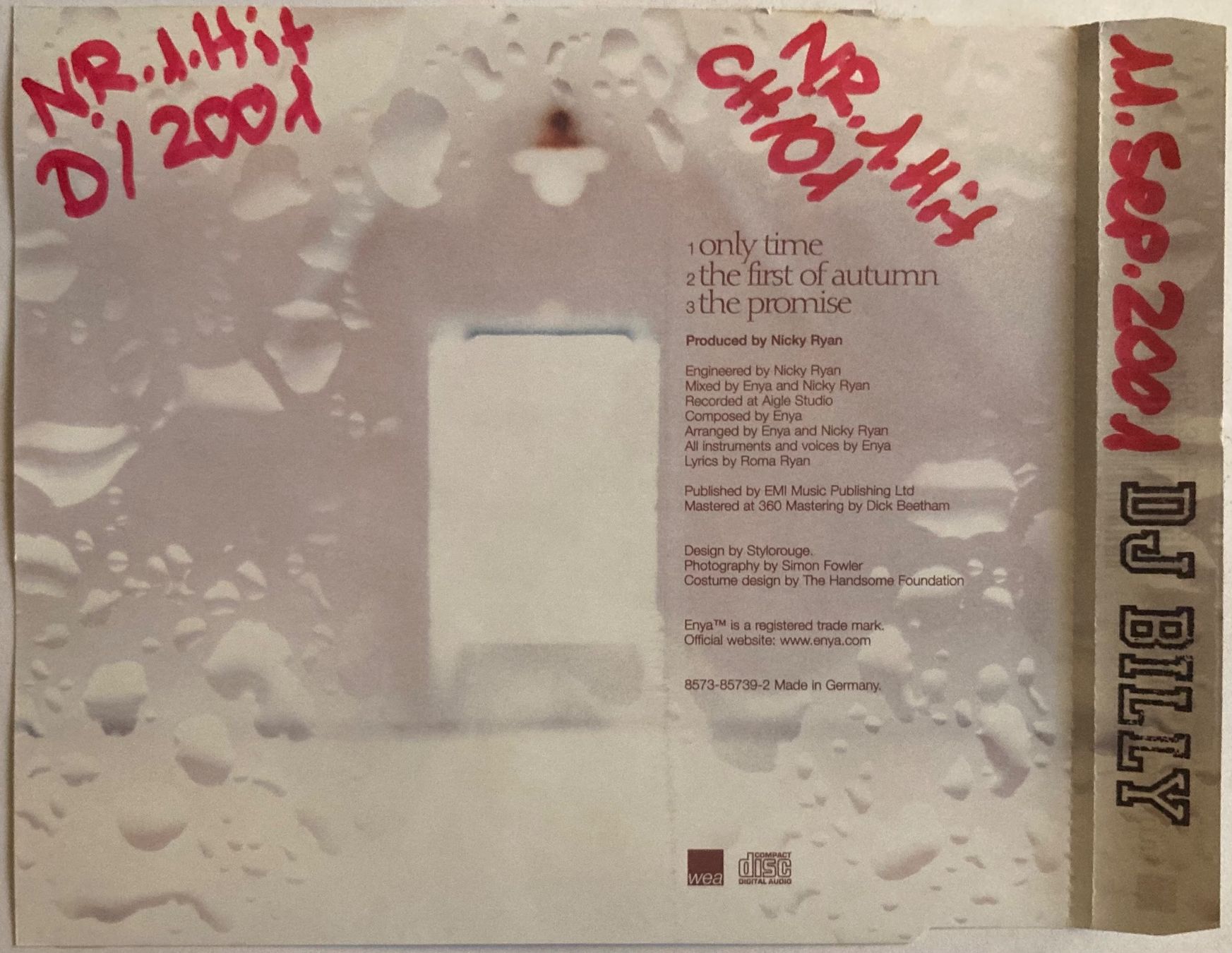 CDs: ENYA - ONLY TIME – Gebraucht aus Poliez-Pittet von Newtown-Records 2