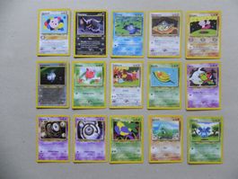 15 versch. Pokémon Sammelkarte Edition 1995-2000 HP Engl.