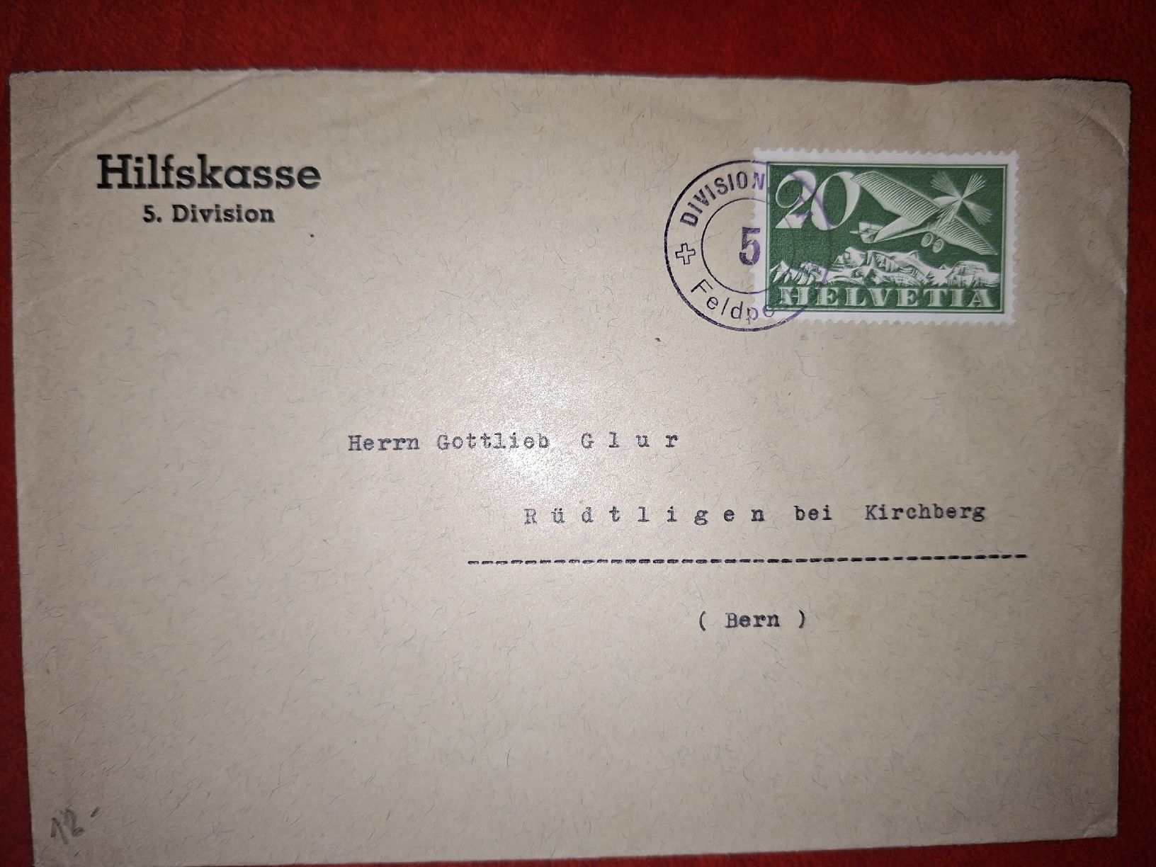 Tutti i francobolli: Flugpost Division / Feldpost – Usato da Balgach venduto da SIMEON27