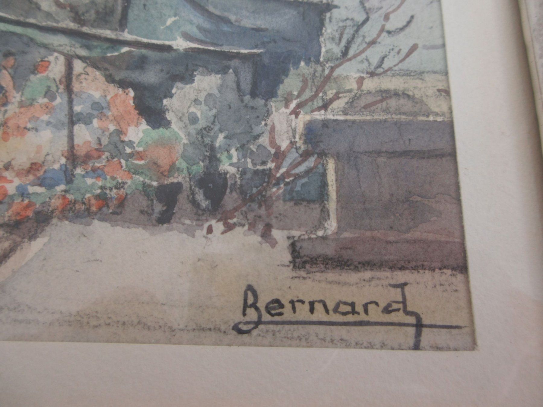 Dipinti: Paris, Marché aux Fleurs, Aquarell hinter Glas – Usato da Binningen venduto da tempipassati 5