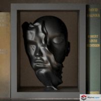 Fragmented Silence Art – Abstract Face Sculpture - 3D Print