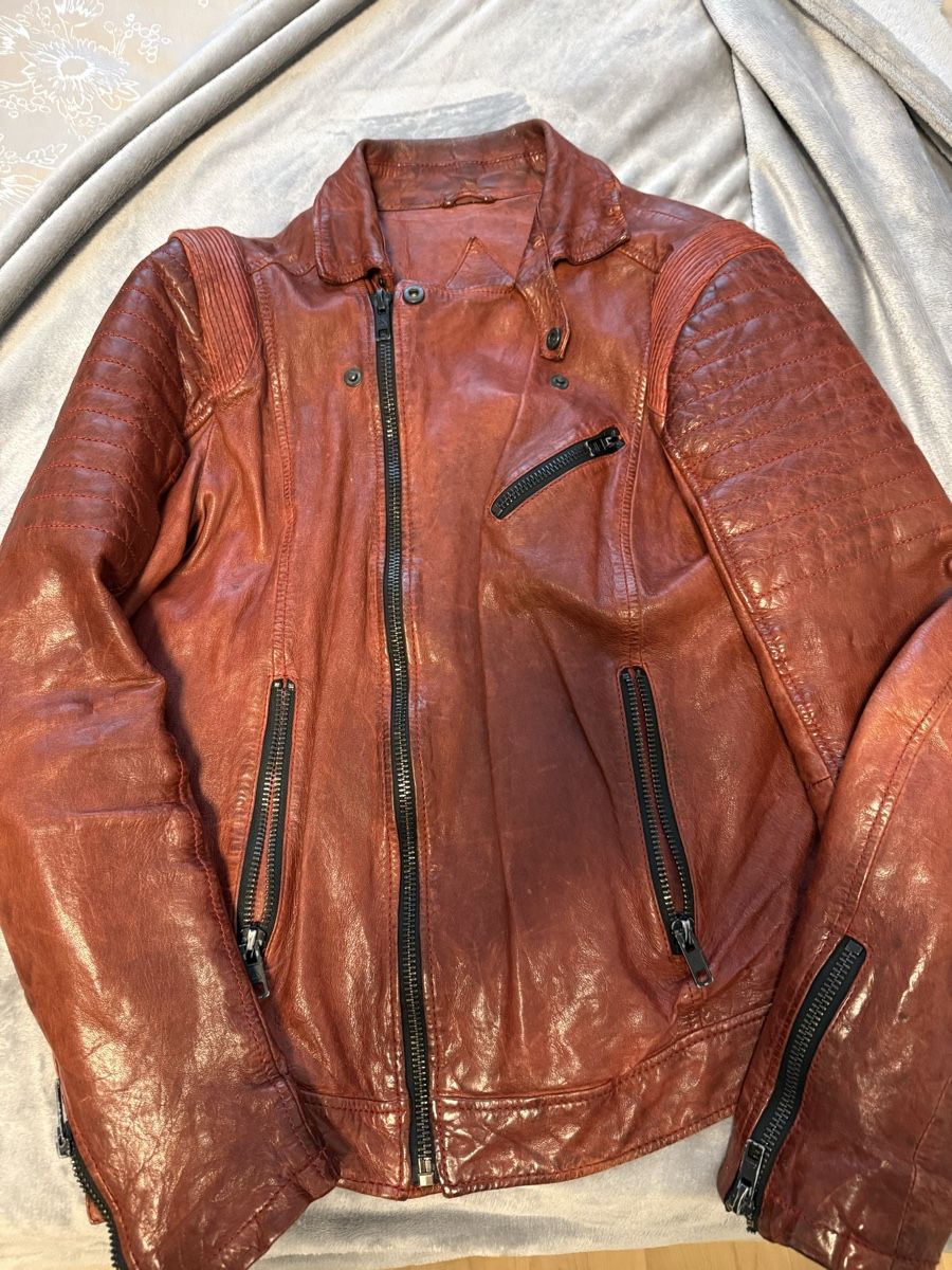 Giacche: SCHAFS LEDERJACKE BRAUN-ROT, GR. M – Usato da St. Moritz venduto da ari_9fcv