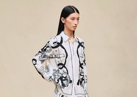 Hermès “Ferronnerie Remix” Silk Twill Shirt – Size 40 – 100%