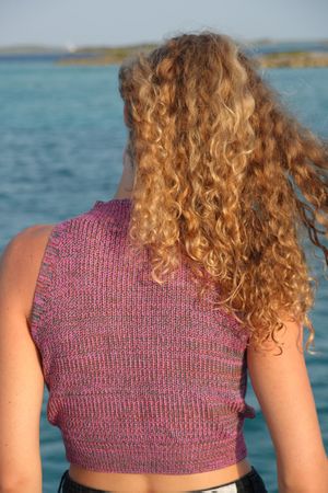 Damen Strick Pullunder pink meliert Grösse S