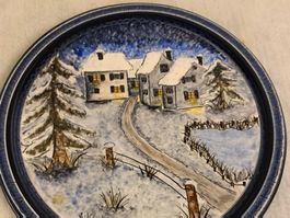 schöner Teller Winter Chalet Durchmesser 25cm 🦋🦋Ki7