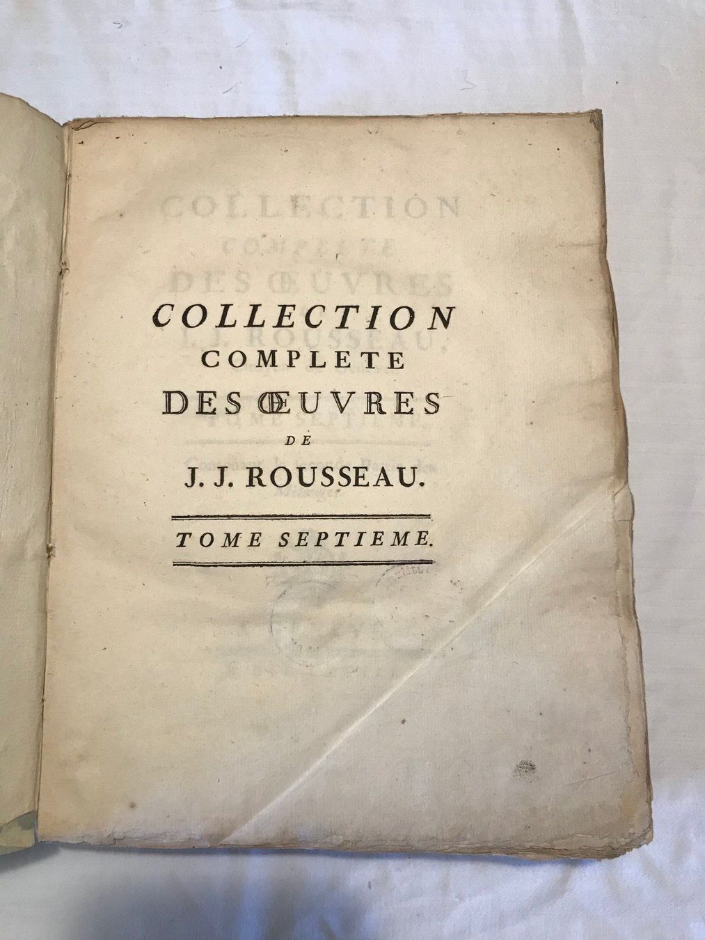 Bücher: Jean-Jacques Rousseau  Tome 7 de 1782 – Gebraucht aus Ste-Croix von mjmg