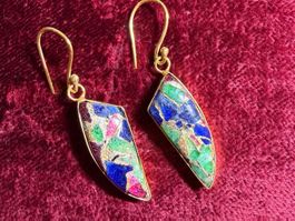 Boucles d'oreilles pendantes mosaïque