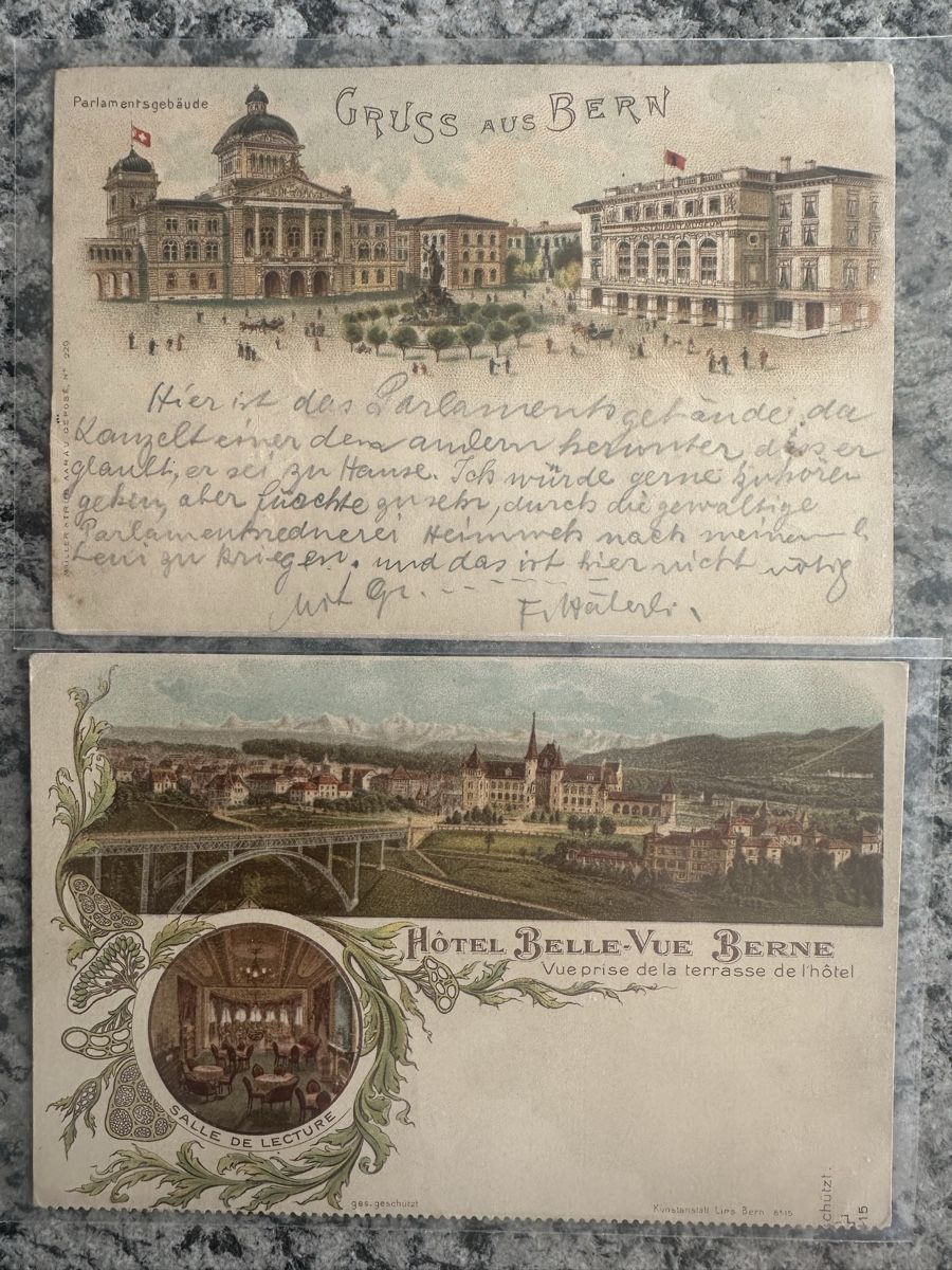 Ansichtskarten: Bern 2Lithos – Gebraucht aus Wettingen von Phibras