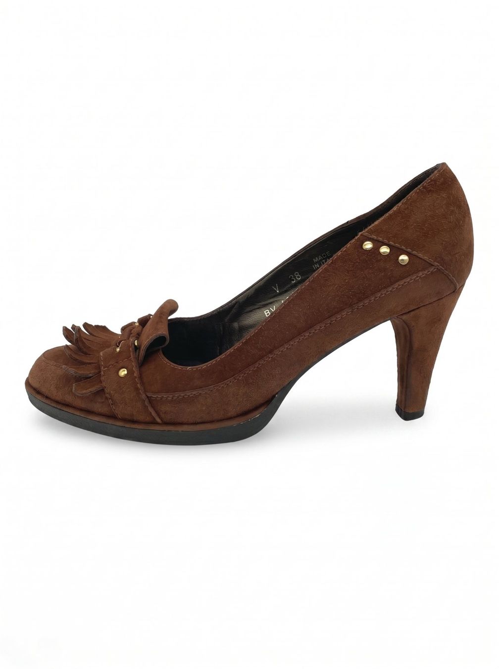 Stuart Weitzman Scarpe da donna: Stuart Weitzman Kiltie Studded Pump EU 38.5 Braun – Usato da Zürich venduto da shoe_shop