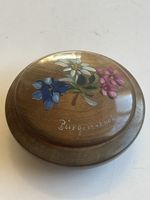 Holzschatulle handbemalt mit Blumen und Schriftzug(I13)