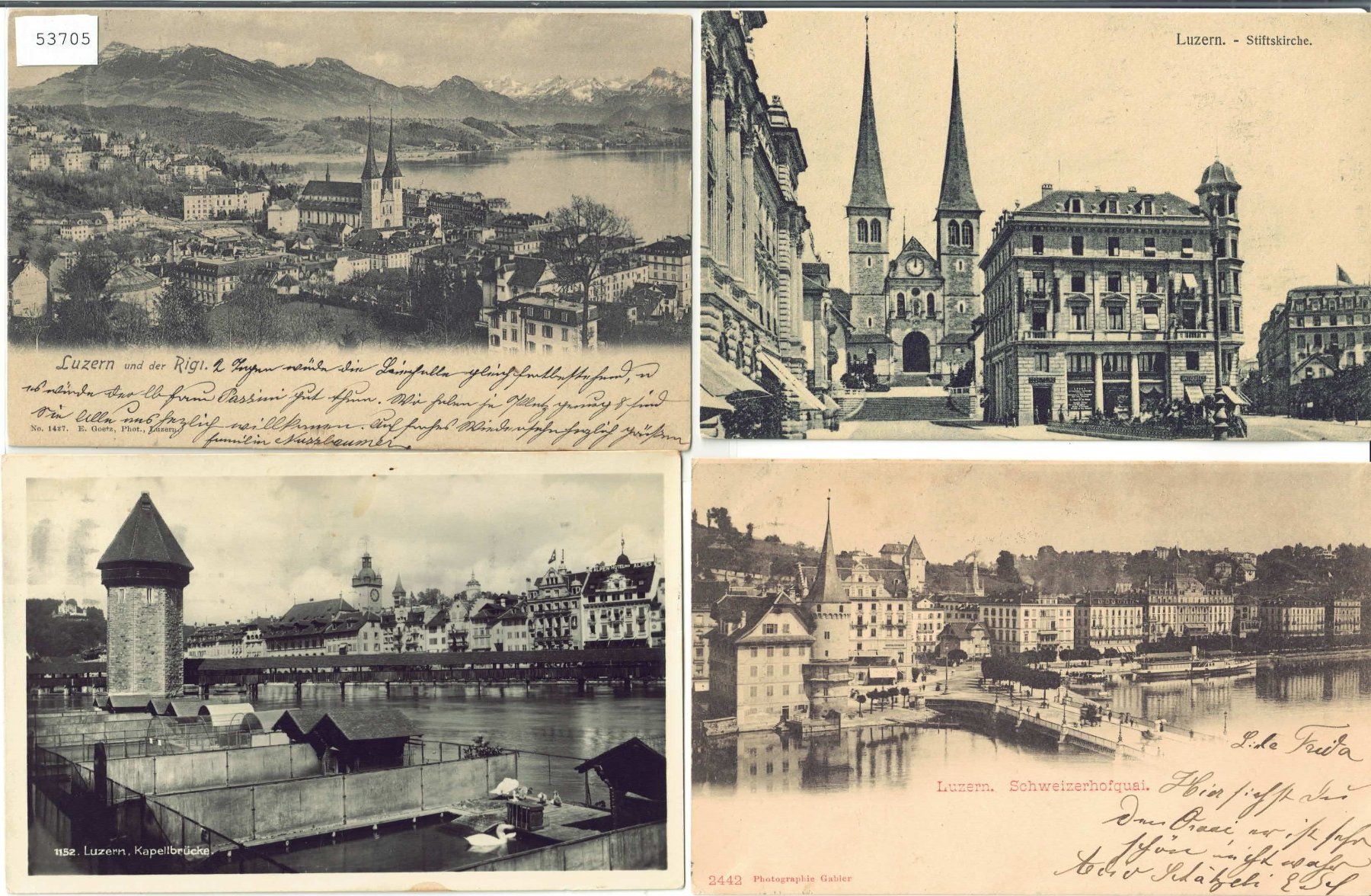 Ansichtskarten: 4 AK - Luzern – Gebraucht aus Ettingen von Kartenplanet
