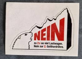 Murmeltier Aufkleber "Nein zur 2. Gotthardröhre" top