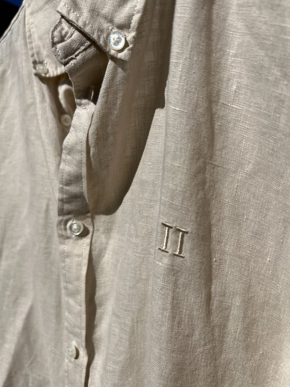Camicie: Les Deux Hemd 100% Leinen Grösse L Beige – Usato da Wallisellen venduto da Val1990 3